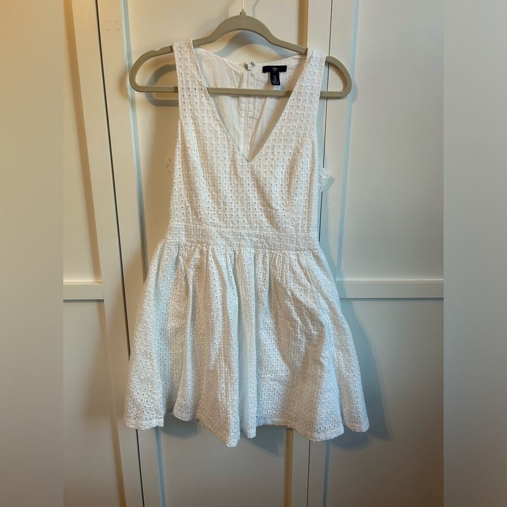 GAP White Eyelet Fit and Flare Dress